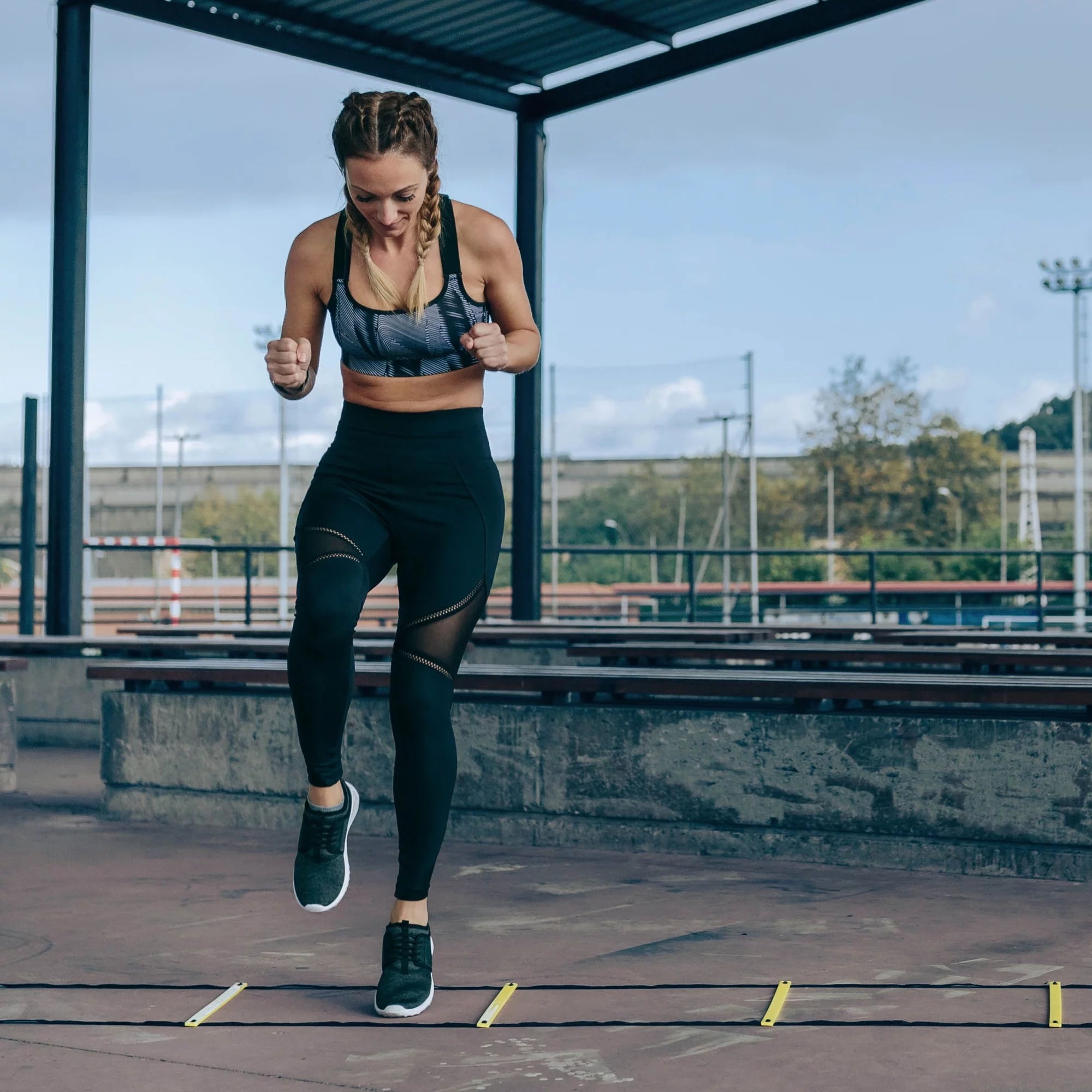 Agility Ladder Speed Training Equipment – Resistance Parachute and Workout Cones for Football and Soccer, Sports Footwork Gear